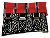 West African Mud Cloth and Hand Made Throw Blanke