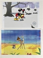 Walt Disney Mickey Mouse & Bambi LE Serigraph Cels