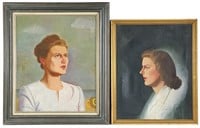 Henry D. Mock- Two 1930's-1940's Female Portraits