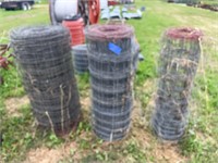 3 Partial Rolls Red Top 4' Field Fence
