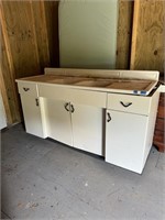 Cast Iron Enamel Double Sink And Cabinet