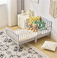 E2826  Ktaxon Wood Toddler Bed Gray