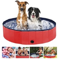 Portable Dog Kiddie Swimming Pool - Red 160 x 30