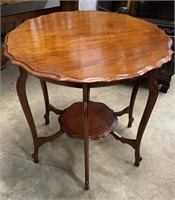 Chippendale Style Red Walnut Round 2-Tier Hall
