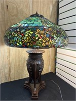 32" Contemporary Tiffany Style Lamp Tri-Bulb