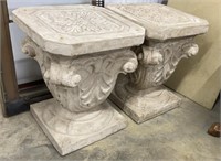Pair of Square Top Large Hollow Pedestal Tables