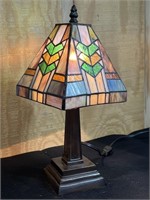 17.5" Tiffany Style Prairie Wheat Small Table Lamp