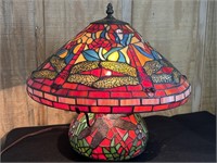 16" Tiffany Style Stained Glass Double Lit Lamp