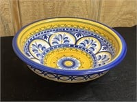 11" Fiesta Yellow Deep Bowl from Spain, Signed