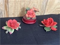 Capodimonte Style Roses & Butterfly Music Box