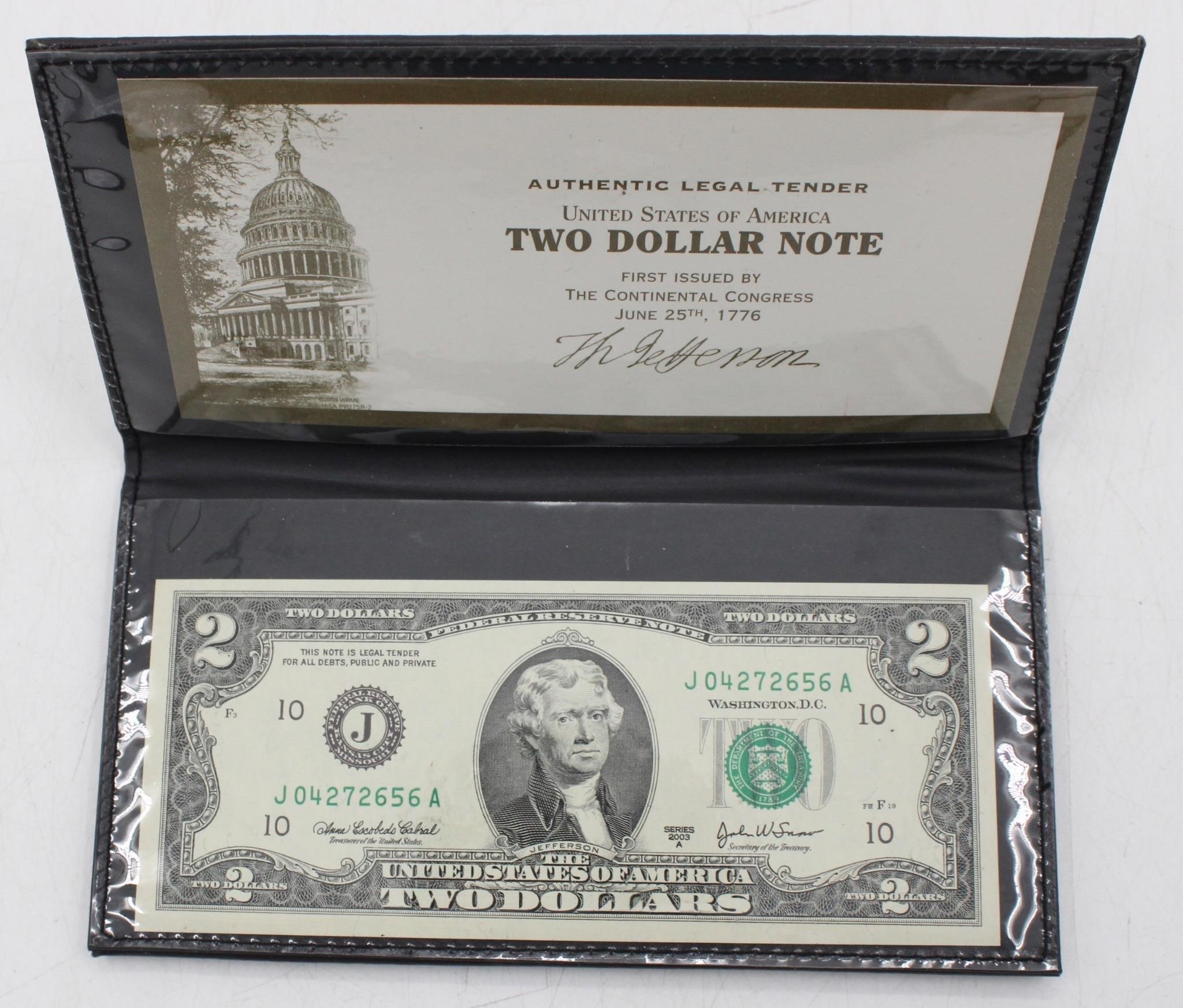 2003 A Jefferson Two Dollar Bill Uncirculated