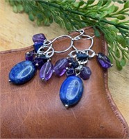 Pair of Sterling Silver and Lapis and Sodalite