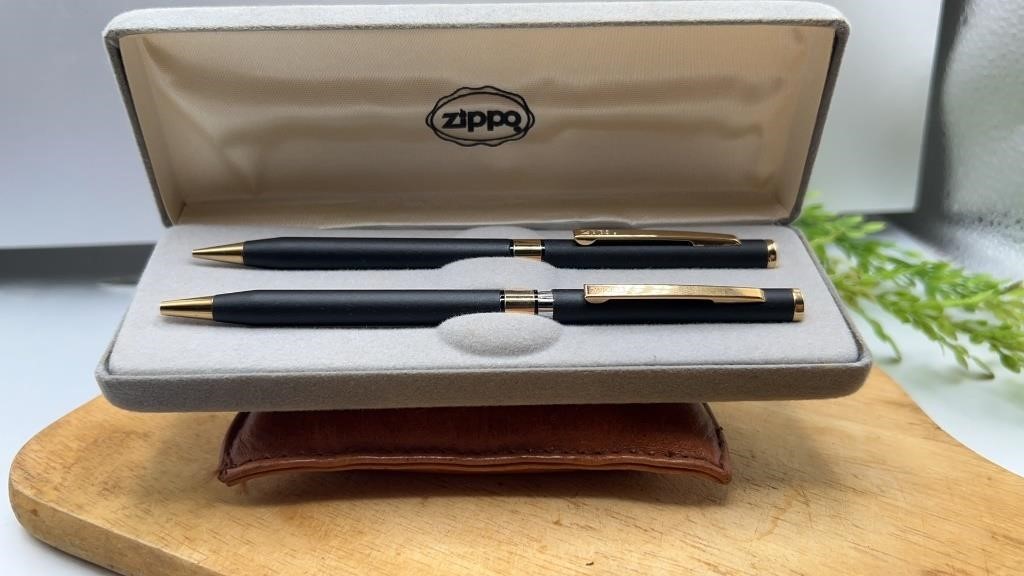 Zippo Black Matte Pen and Pencil Set. Pen Writes