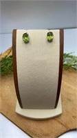 .925 Sterling Silver Faceted Green Peridot