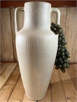 Large 22" Decorative Vase with Faux Grapes