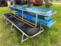 3 Feed Troughs w/Frame - made from 1 1/2 Barrels