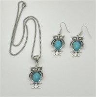 Owl Earring & Necklace Set