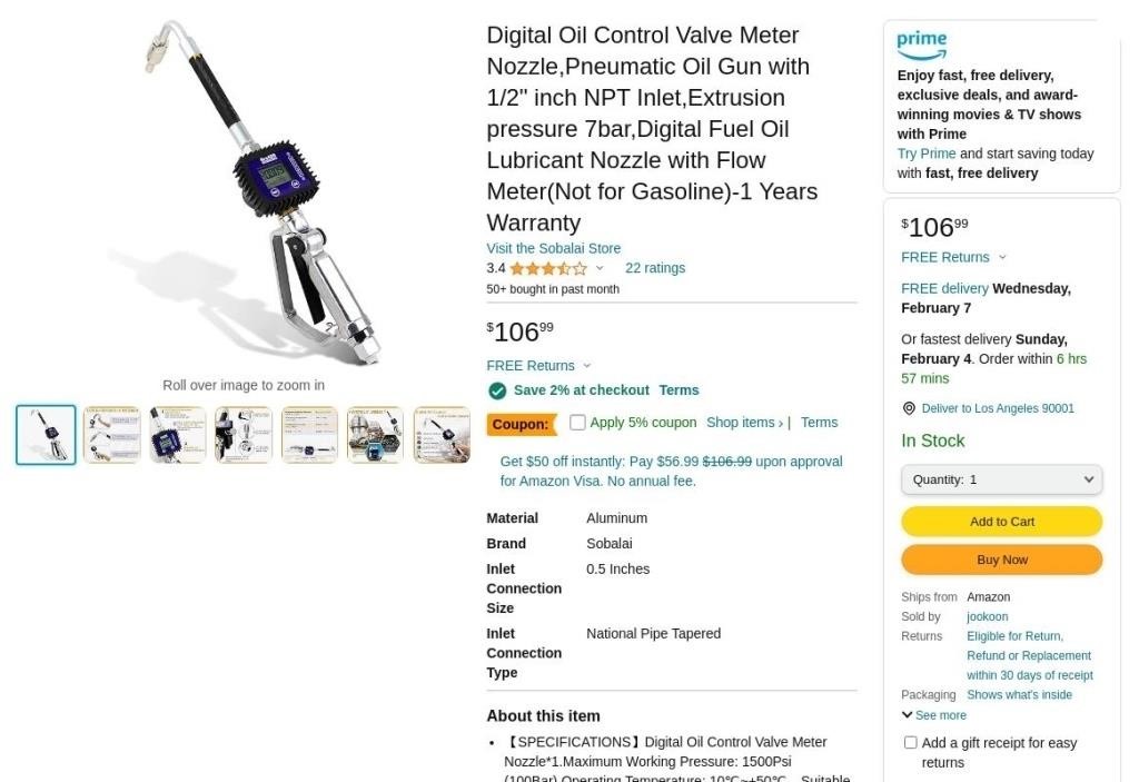 C7826  Digital Oil Control Valve Meter