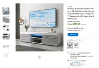 E3068  Gray  White TV Stand with LED Lights
