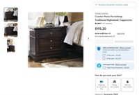 W2178  Coaster Traditional Cappuccino Nightstand