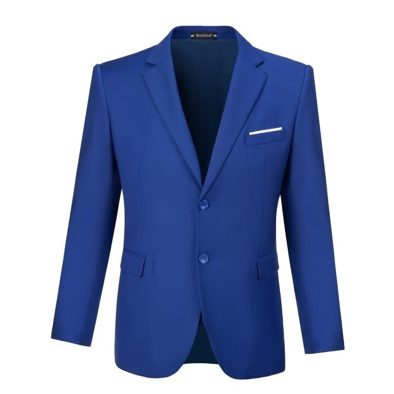 O3315  Wehilion Mens Suit Jacket Royal Blue L