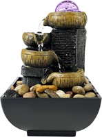 Tabletop Fountain 4-Tier Waterfall Function