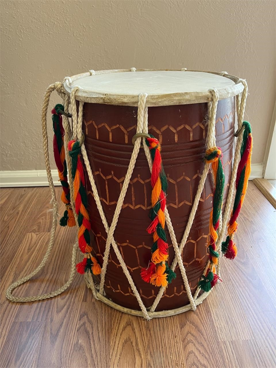 Wooden Dhol 17in Instrument Drum