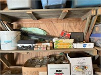 SHELF LOT OF SELECTED HARDWARE AND HOUSE-