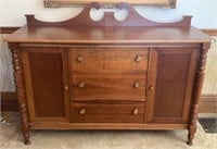 Cherry Buffet with Accent Barley Twist Legs