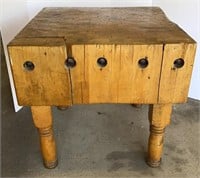 Antique Butcher Block Table