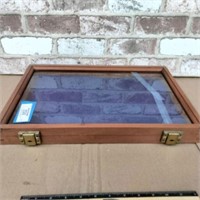 TABLE TOP TRINKET DISPLAY CASE WITH GLASS TOP