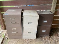 (3 PCS) 2 DRAWER METAL FILE CABINETS & BOXES OF