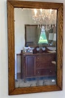 Antique oak frame mirror