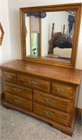 Sumter Cabinet Co. Oak Dresser & Mirror