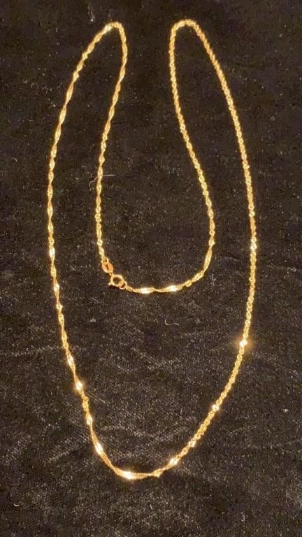 14K yellow gold 1.5mm 24 inch rope chain