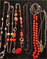 Long strand beaded necklaces