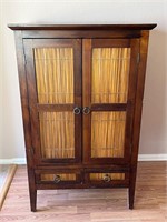 Brown Bamboo Style Cabinet with Drawers/Doors