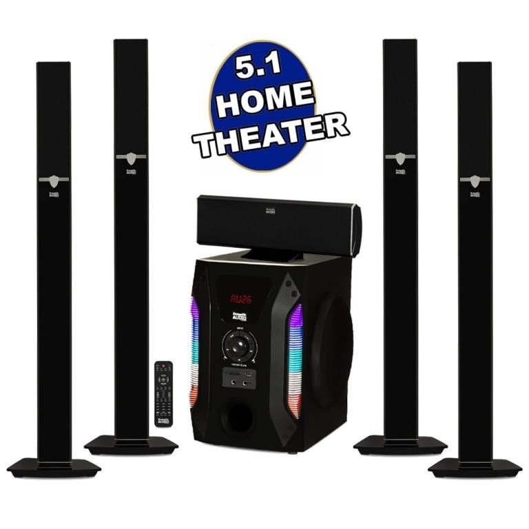 BLUETOOTH TOWER 5.1 HOME SPEAKER SYSTEM W/ SUBWOOF
