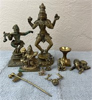 Lot of Brass/Bronze Deity Statues and Figurines