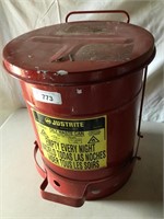 Justrite Metal Oily Waste Can Foot Operated