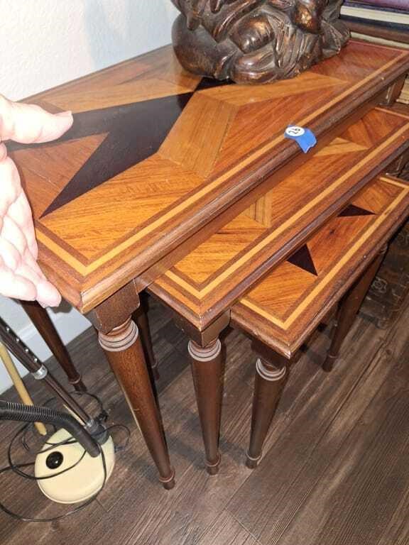 SET OF 3 INLAID TABLES