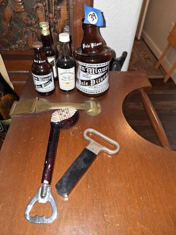 COLLECTABLE BOTTLES AND BAR UTENSILS