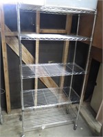 30"x14"x58" Rolling Stainless Finish Rolling Rack