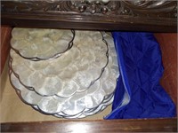 CAPIZ SHELL PLACEMATS WITH SILVER EDGES