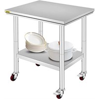 Mophorn Stainless Steel Work Table with Wheels 24