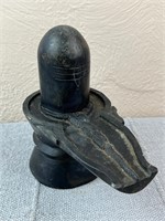Antique Black Stone God Shiva Linga Idol Figurine