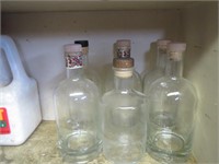 Lot Of 6 Glass Bottles For Crafts