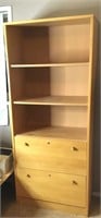 Danish Teak Veneer Wood 2 Drawer Cabinet