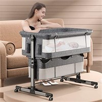 3 in 1 Baby Bassinet, Upgraded Beside Crib with 36