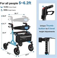 WALK MATE Rollator Walker for Seniors with Cup